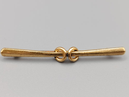 Elegante Vintage Brosche Goldfarbene Stabnadel