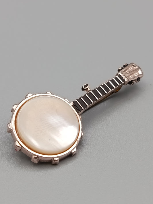 Vintage Brosche  Banjo Musikinstrument Design