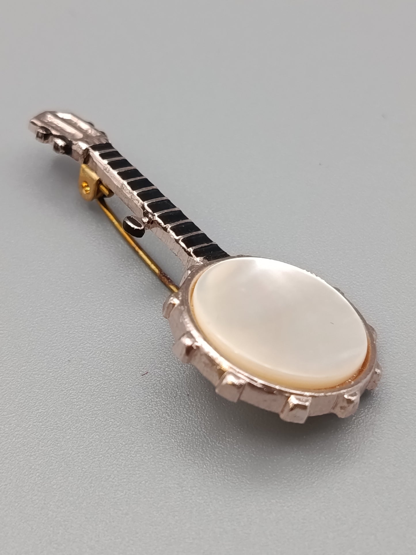 Vintage Brosche  Banjo Musikinstrument Design
