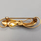 Vintage Brosche Goldfarbene Stabnadel mit Schleife