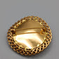 Elegante Vintage Brosche in Goldoptik Runder Rosa Stein