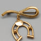 Elegante Vintage Brosche  Hufeisen Motiv Goldoptik