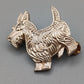 Vintage Brosche Verspielter Scottish Terrier in Silberoptik