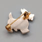 Vintage Brosche Verspielter Scottish Terrier in Silberoptik
