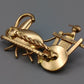 Vintage Brosche in Goldoptik  Motiv Eselkarren mit Bauer