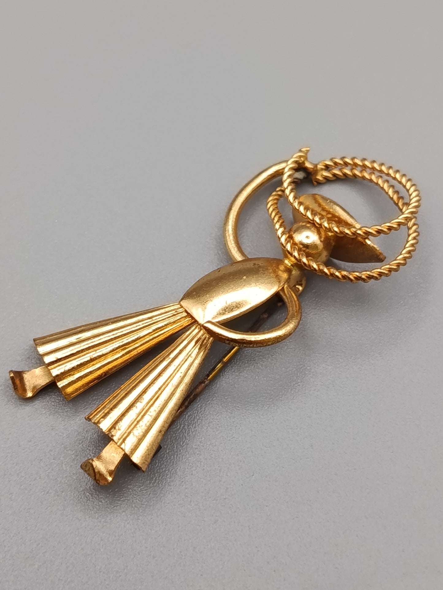 Gaucho Brosche in Goldoptik Vintage Accessoire