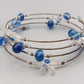 Titel Stilvolles Perlen Armband in Blau und Weiß