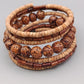 Stilvolles Holzperlen Armband Flexibler  im Boho Stil
