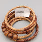 Stilvolles Holzperlen Armband Flexibler  im Boho Stil