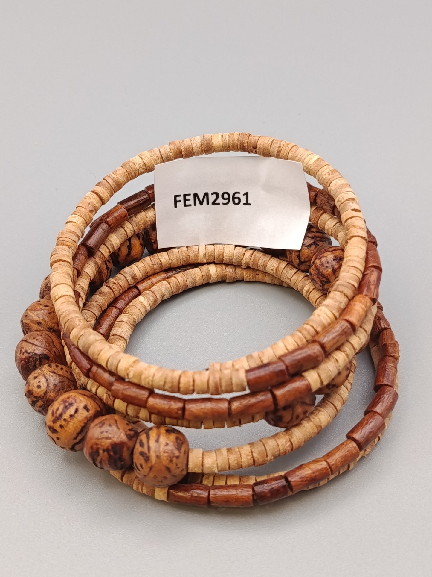 Stilvolles Holzperlen Armband Flexibler  im Boho Stil