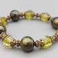 Elegantes Damen Armband Olivgrüne Perlen