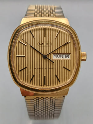 Vintage MBO Herren Uhr Retro Design mit Streifendial