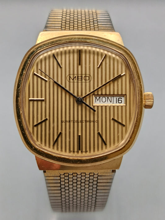 Vintage MBO Herren Uhr Retro Design mit Streifendial