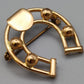 Klassische Hufeisen Brosche Goldfarbenes Vintage
