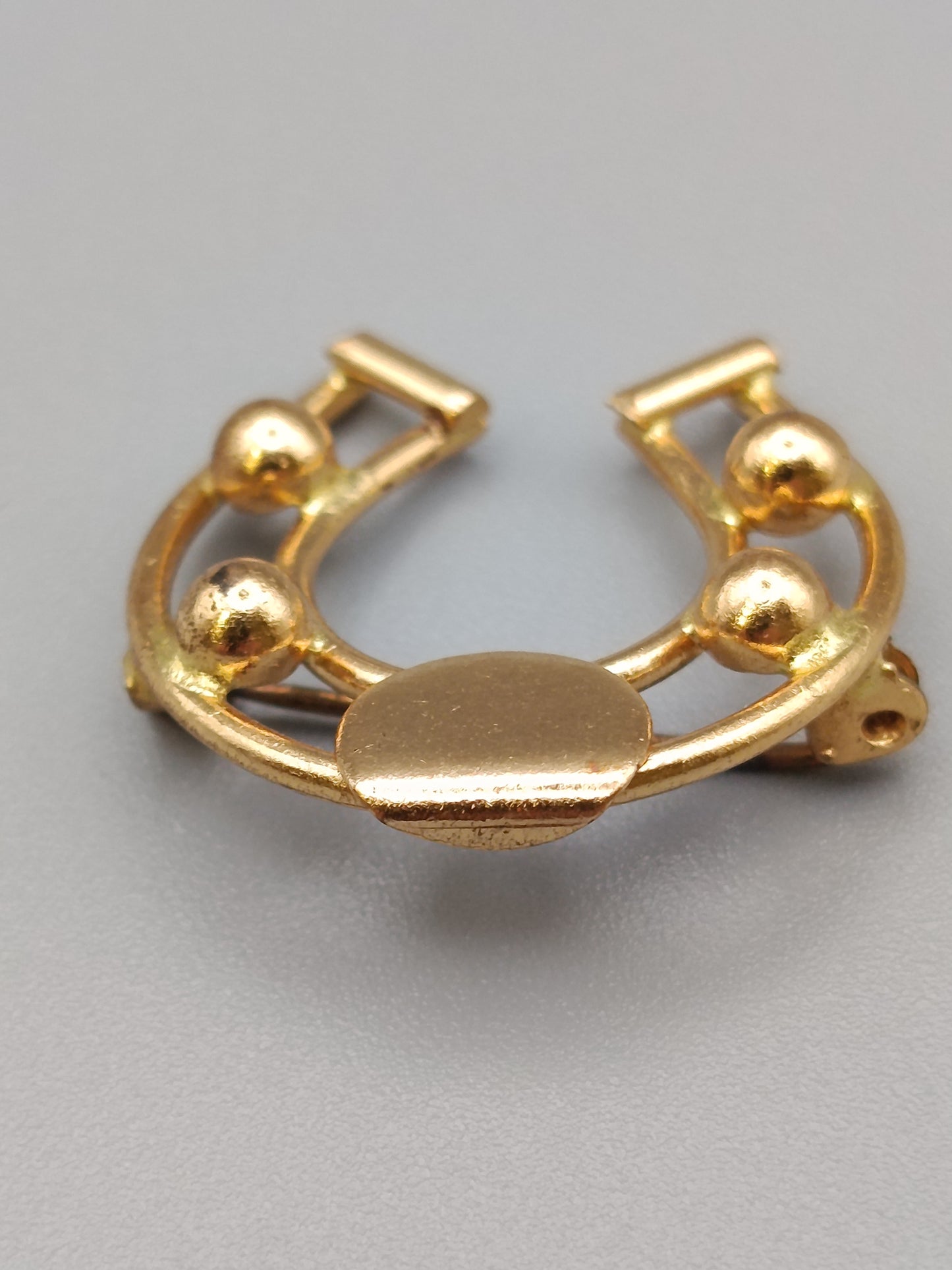 Klassische Hufeisen Brosche Goldfarbenes Vintage