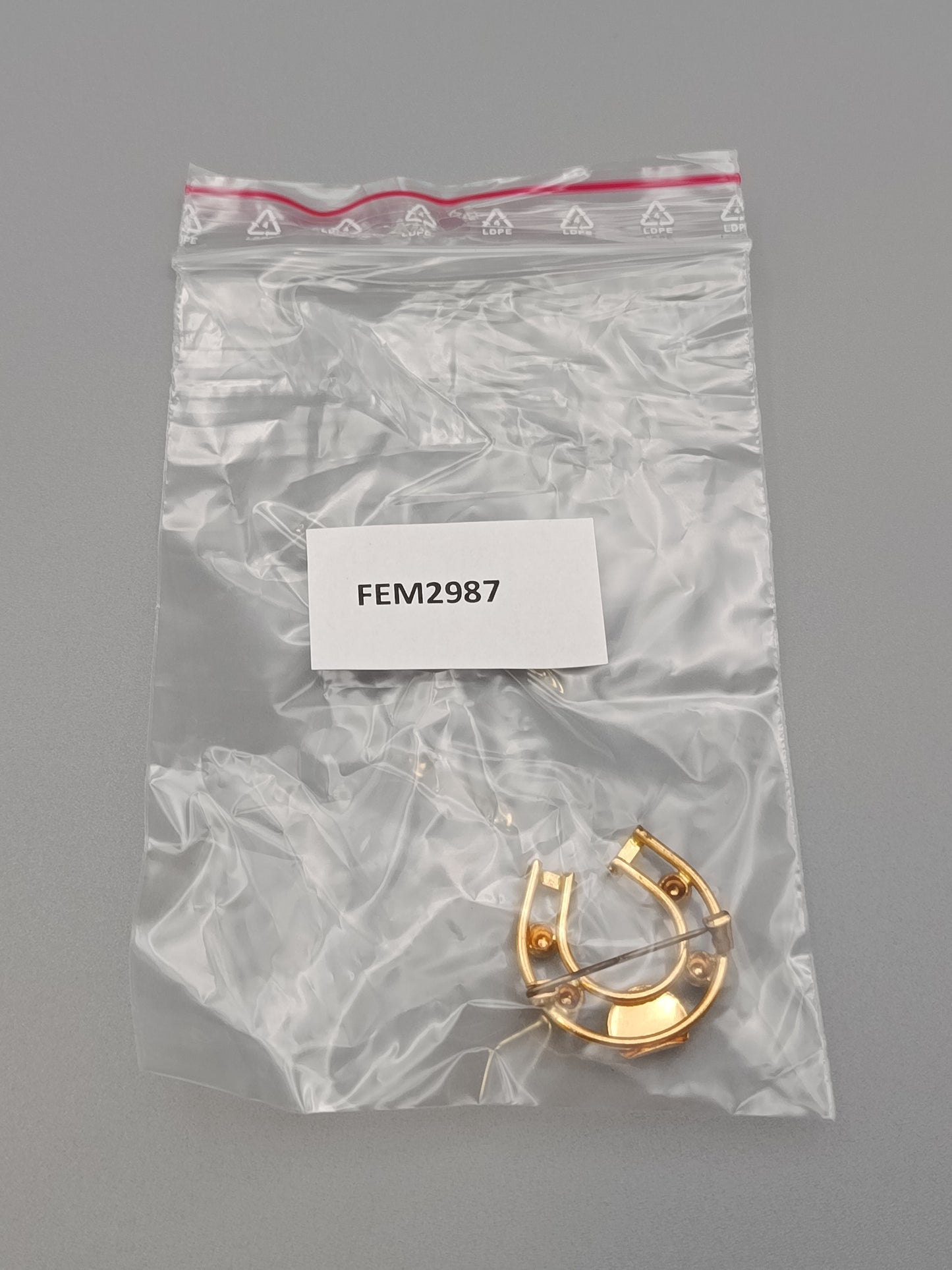 Klassische Hufeisen Brosche Goldfarbenes Vintage