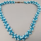 Blaue Vintage Perlenkette Halskette mit Glasperlen