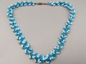 Blaue Vintage Perlenkette Halskette mit Glasperlen