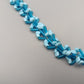Blaue Vintage Perlenkette Halskette mit Glasperlen