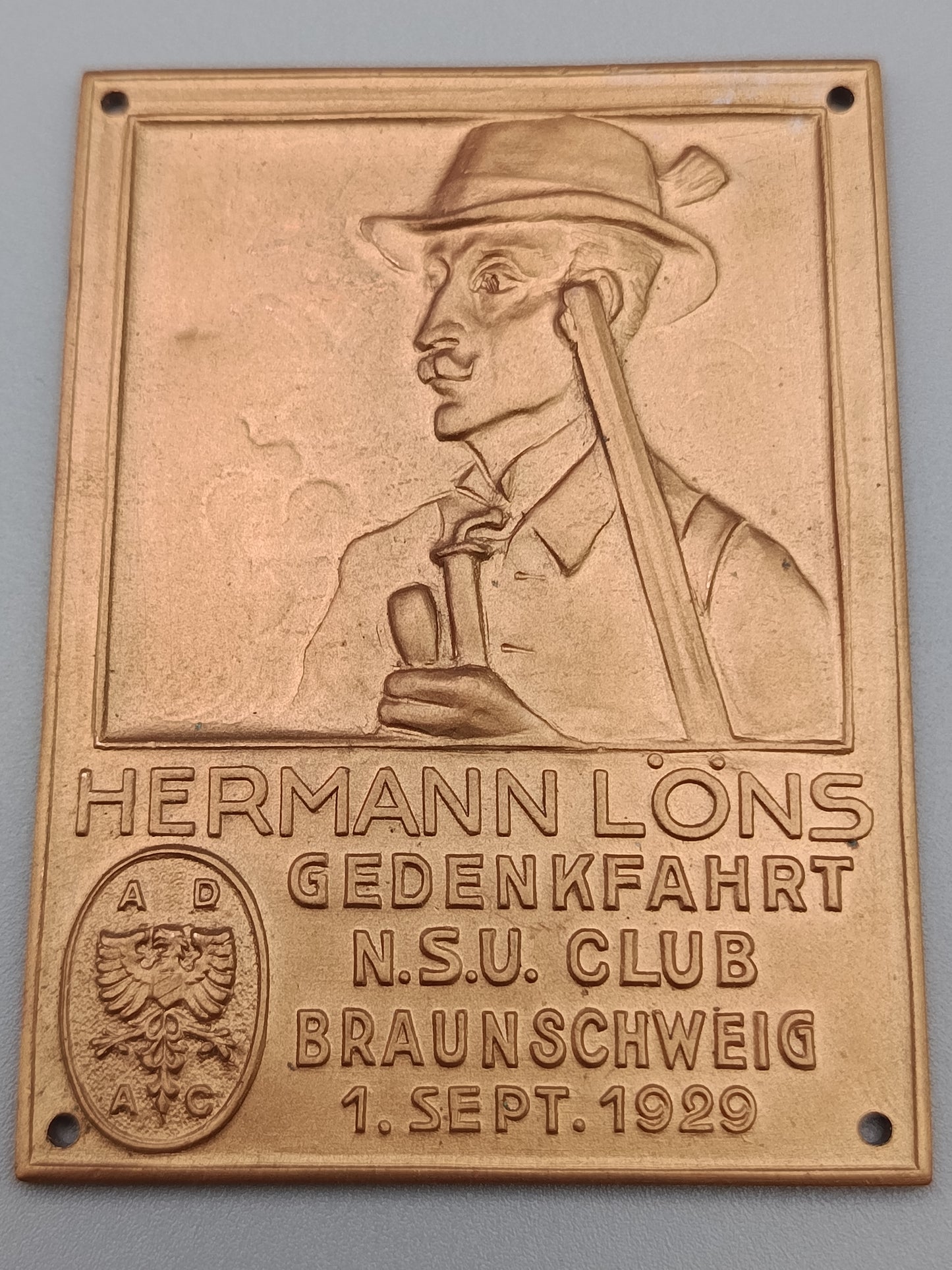 Hermann Löns Plakette 1929 Antike NSU Club