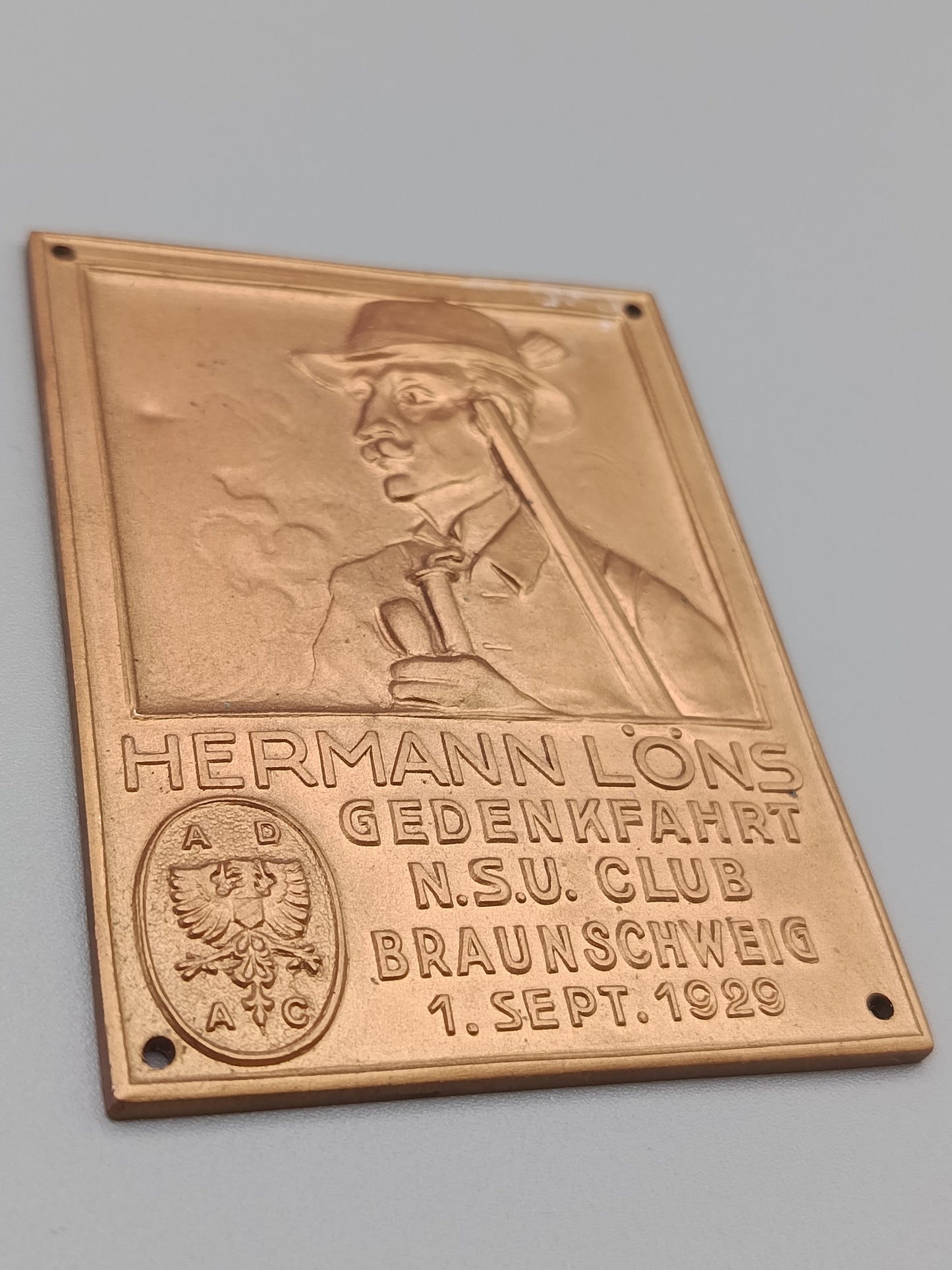 Hermann Löns Plakette 1929 Antike NSU Club