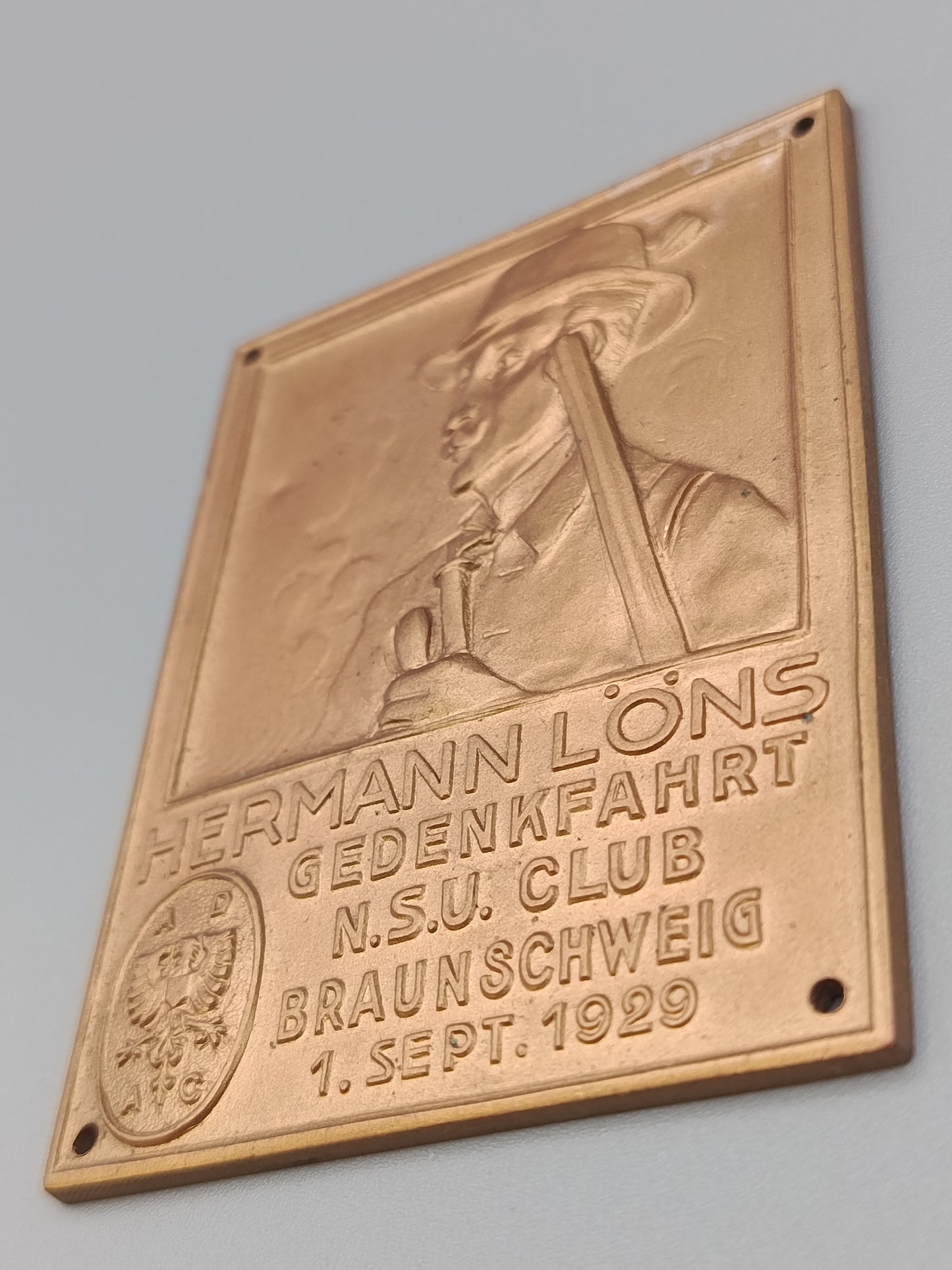 Hermann Löns Plakette 1929 Antike NSU Club