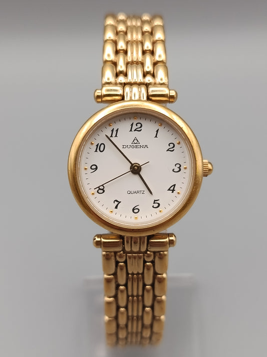 Dugena Damen Uhr Elegantes Design in Goldoptik