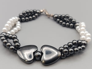 Elegantes Hämatit Herz Armband Modisches Design