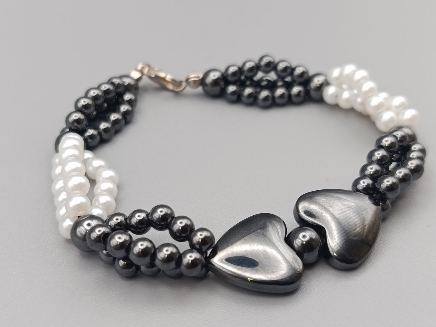 Elegantes Hämatit Herz Armband Modisches Design