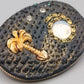 Brosche mit Palmen Motiv Tropisches Vintage Design