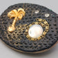 Brosche mit Palmen Motiv Tropisches Vintage Design