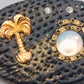 Brosche mit Palmen Motiv Tropisches Vintage Design