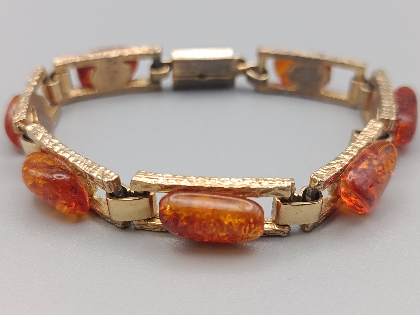 Elegantes Bernstein Gliederarmband Vintage Design
