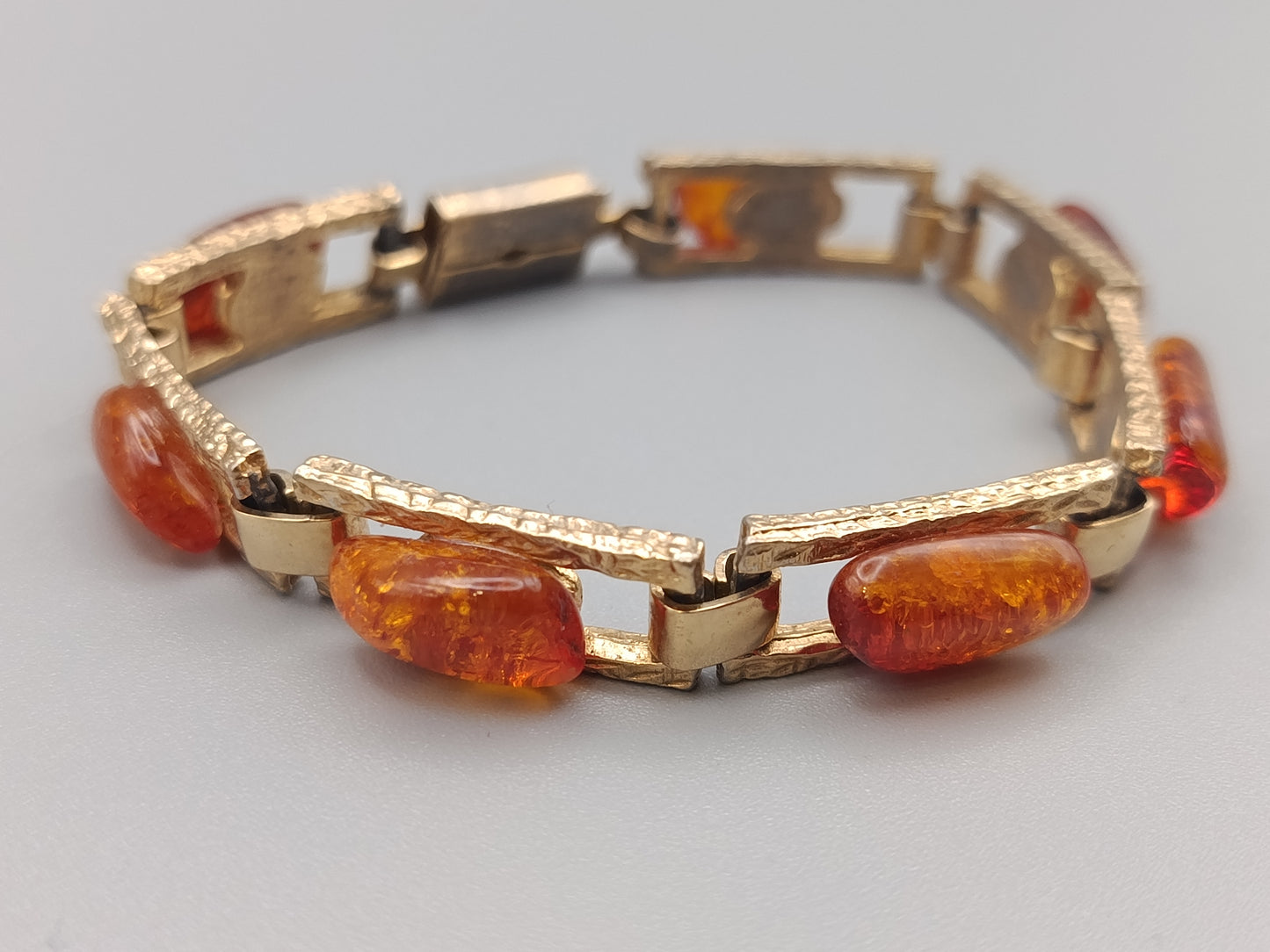 Elegantes Bernstein Gliederarmband Vintage Design