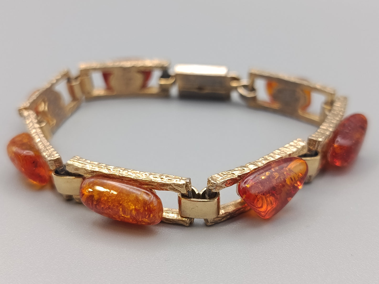 Elegantes Bernstein Gliederarmband Vintage Design