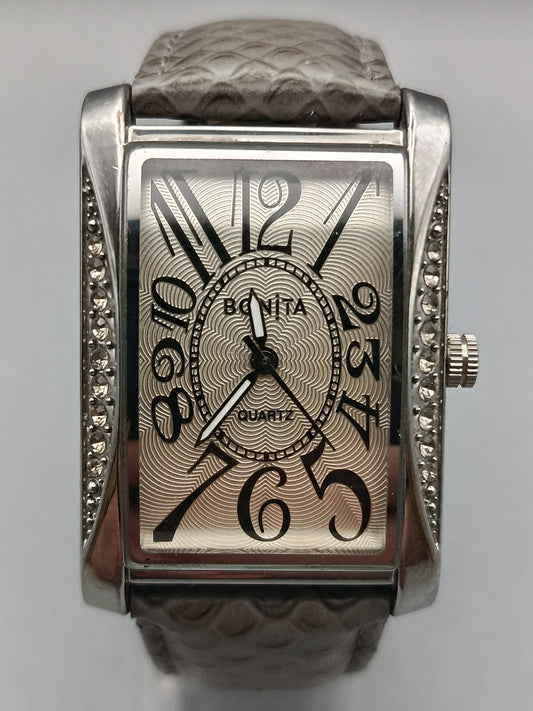 Elegante Bonita Damen Uhr Design mit Strass Besatz