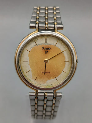 Klassische Pulsar Herren Uhr Zeitloses Bicolor Design