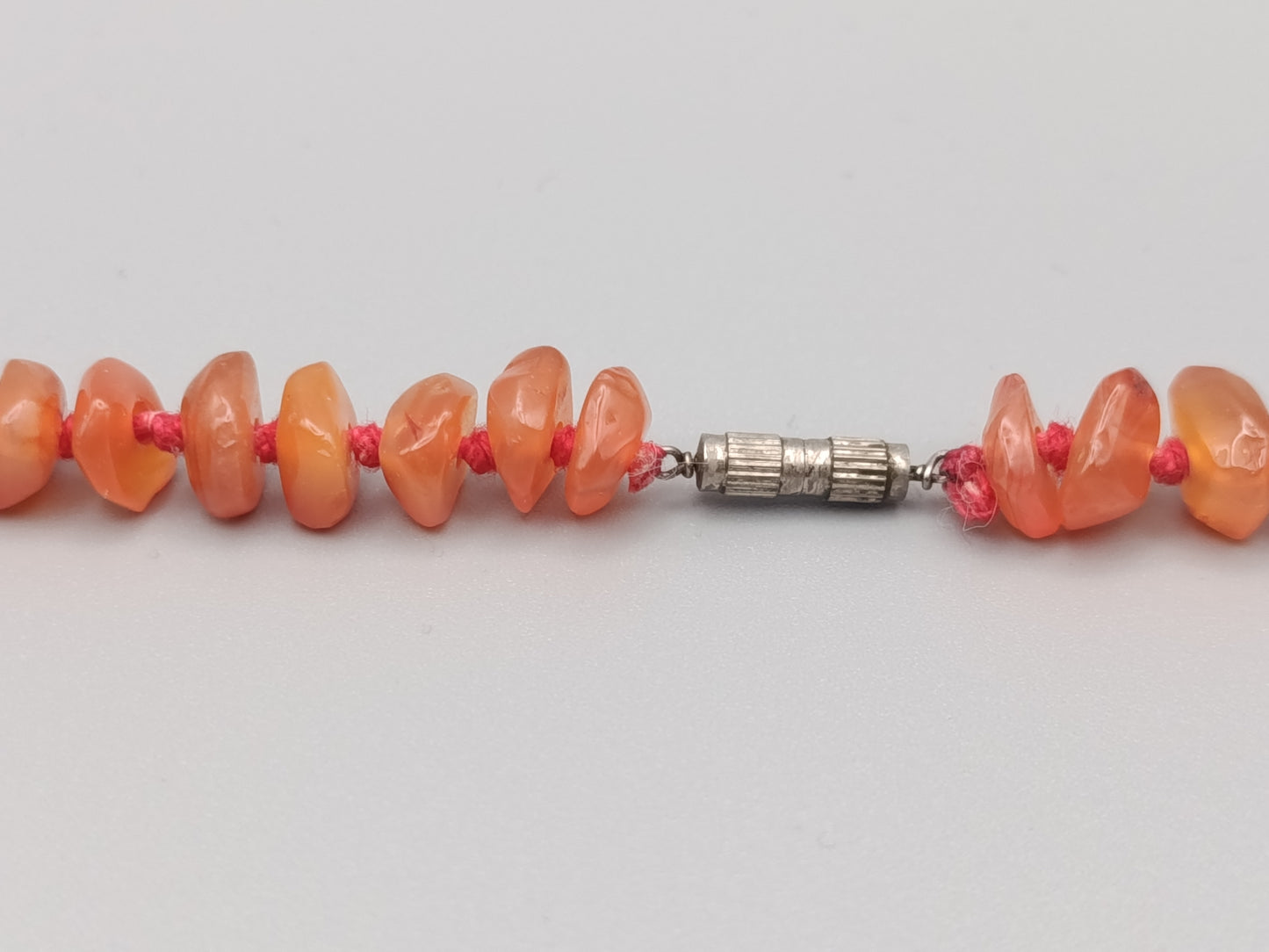 Auffällige Karneol Splitterkette Naturstein Hals Kette