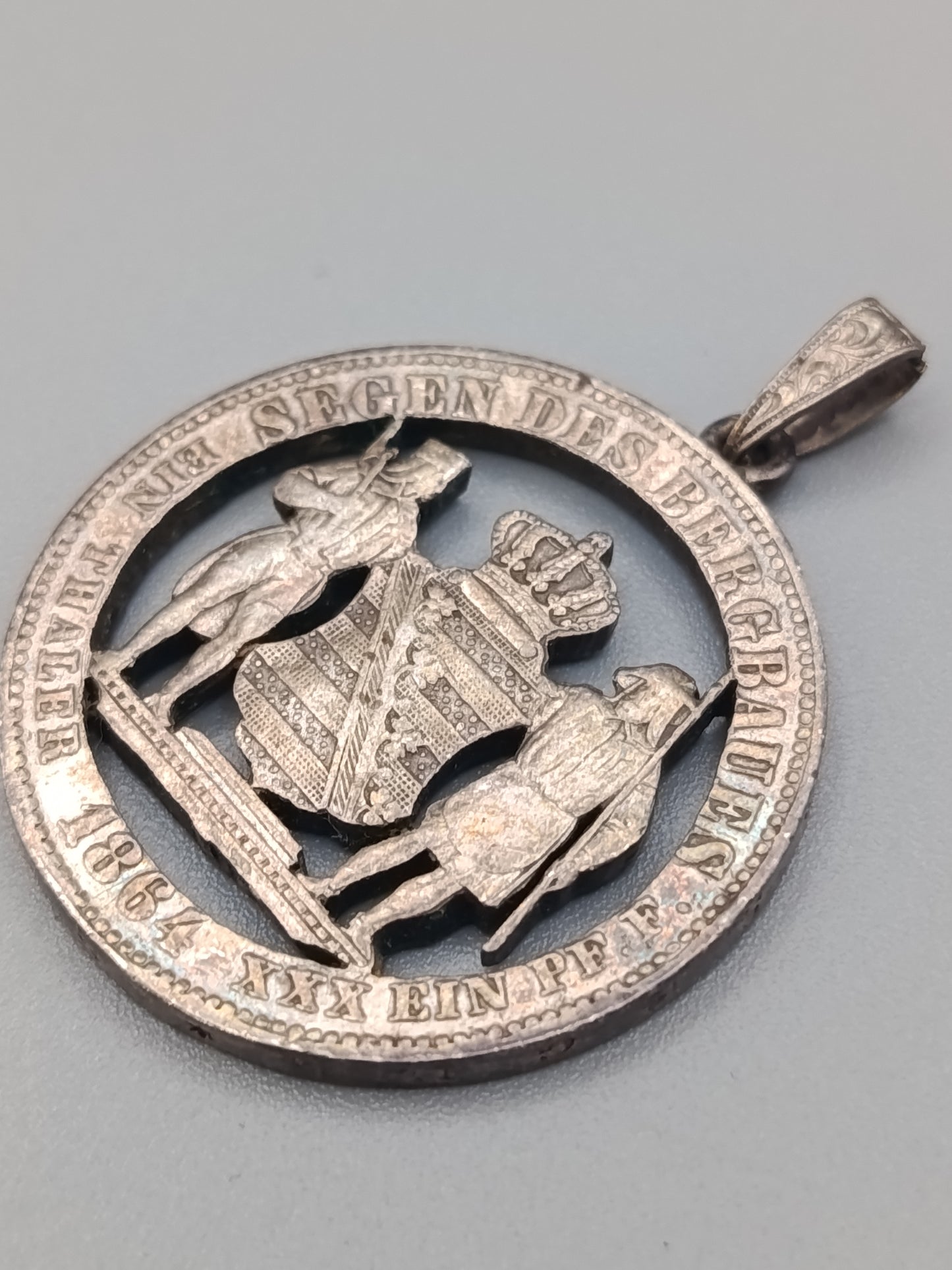 Historischer Münz Anhänger Sachsen Thaler 1864