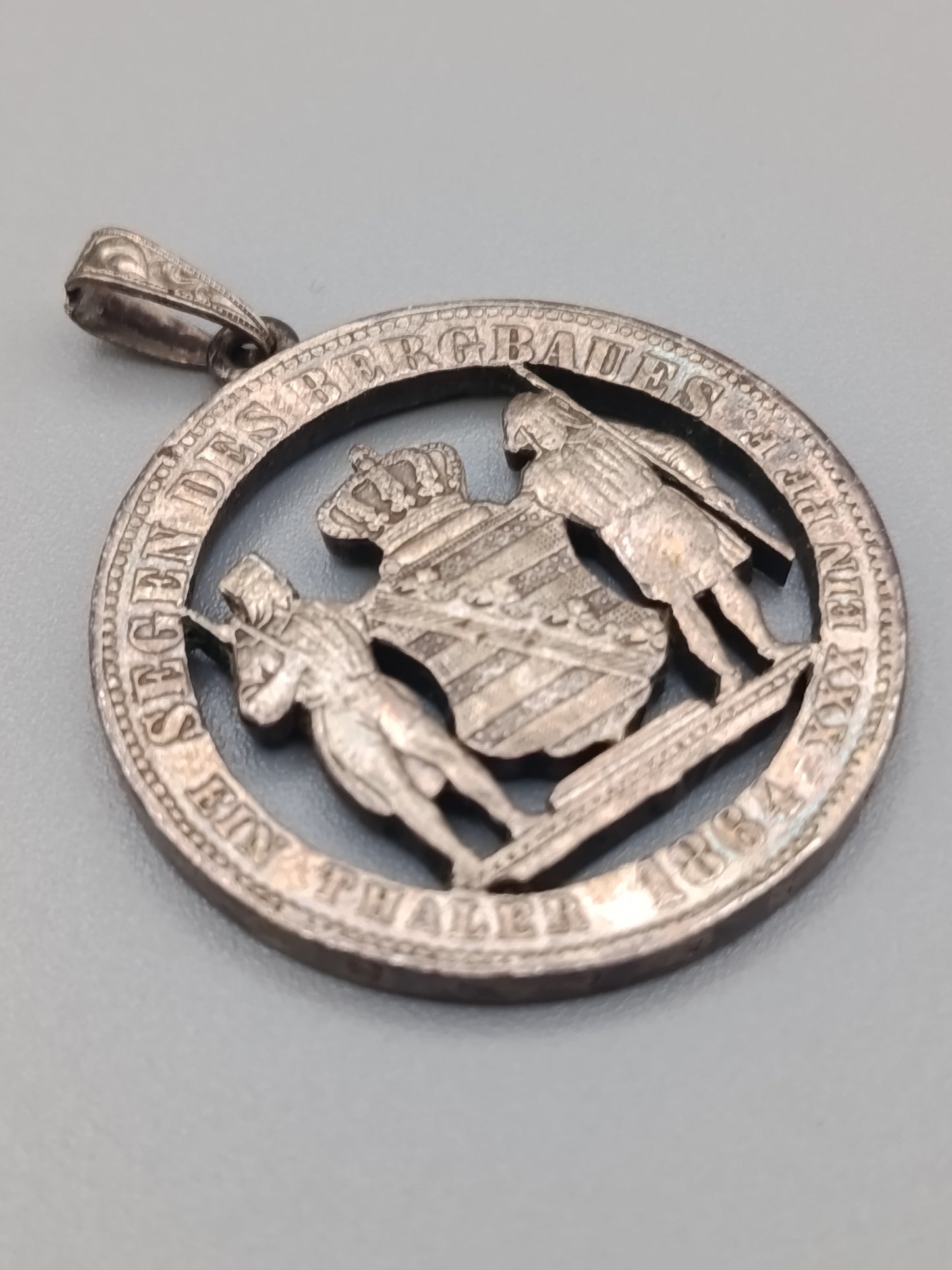 Historischer Münz Anhänger Sachsen Thaler 1864