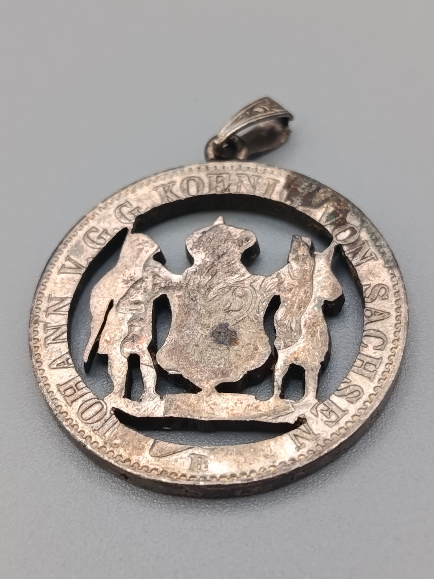 Historischer Münz Anhänger Sachsen Thaler 1864