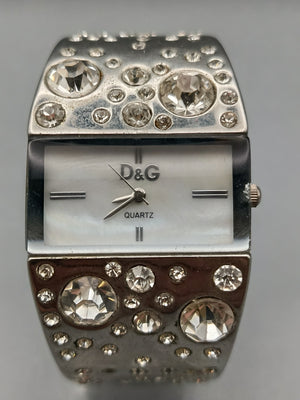 Glamouröse Dolce Gabbana Damen Uhr Strass Besatz