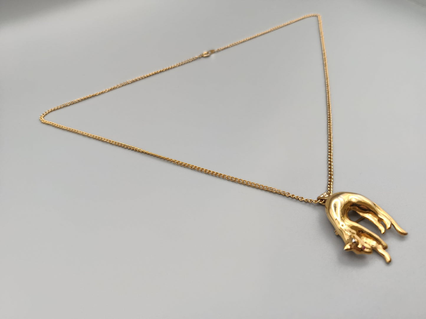 Elegante Damen Hals Kette mit Panther Anhänger