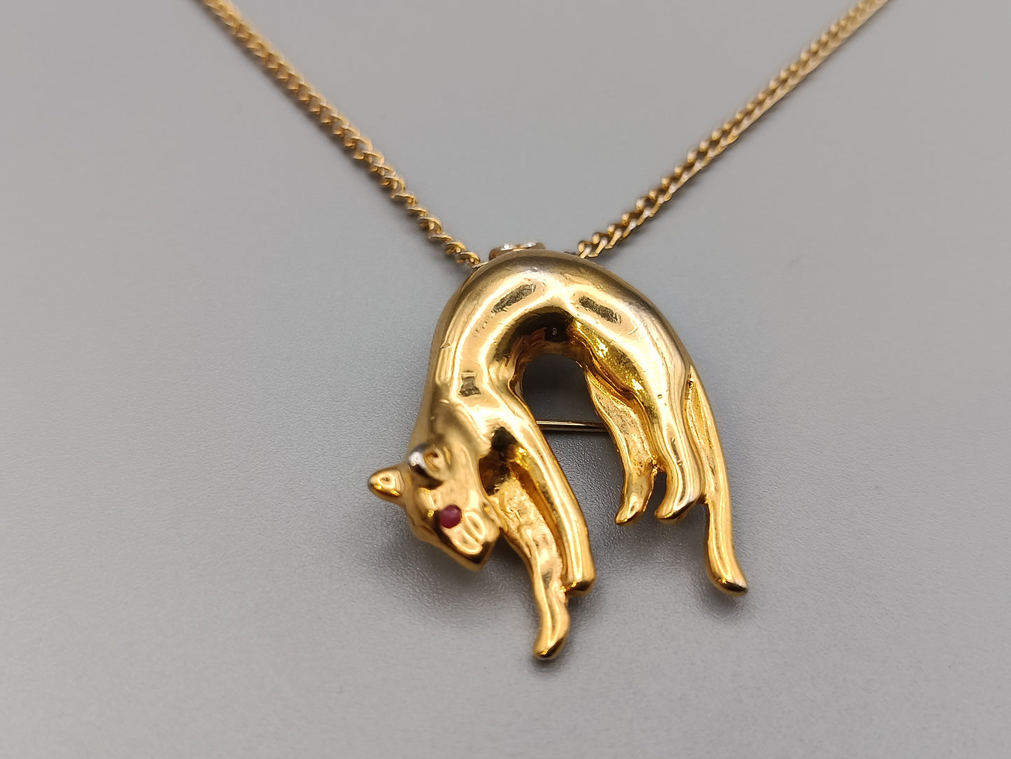 Elegante Damen Hals Kette mit Panther Anhänger