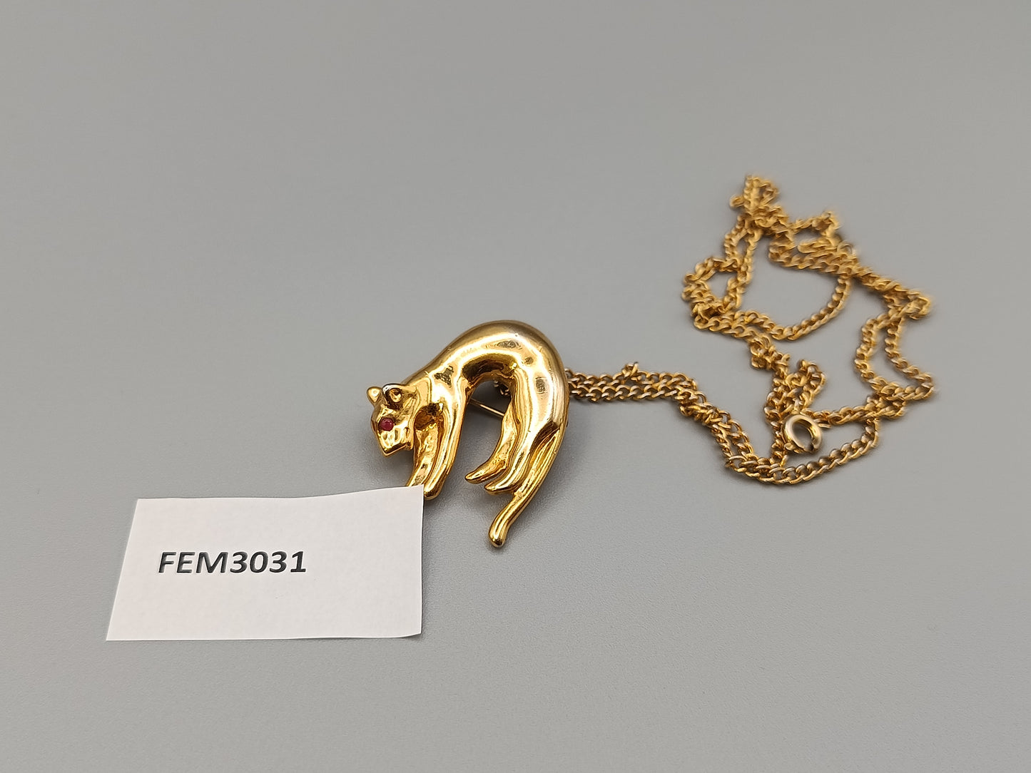 Elegante Damen Hals Kette mit Panther Anhänger