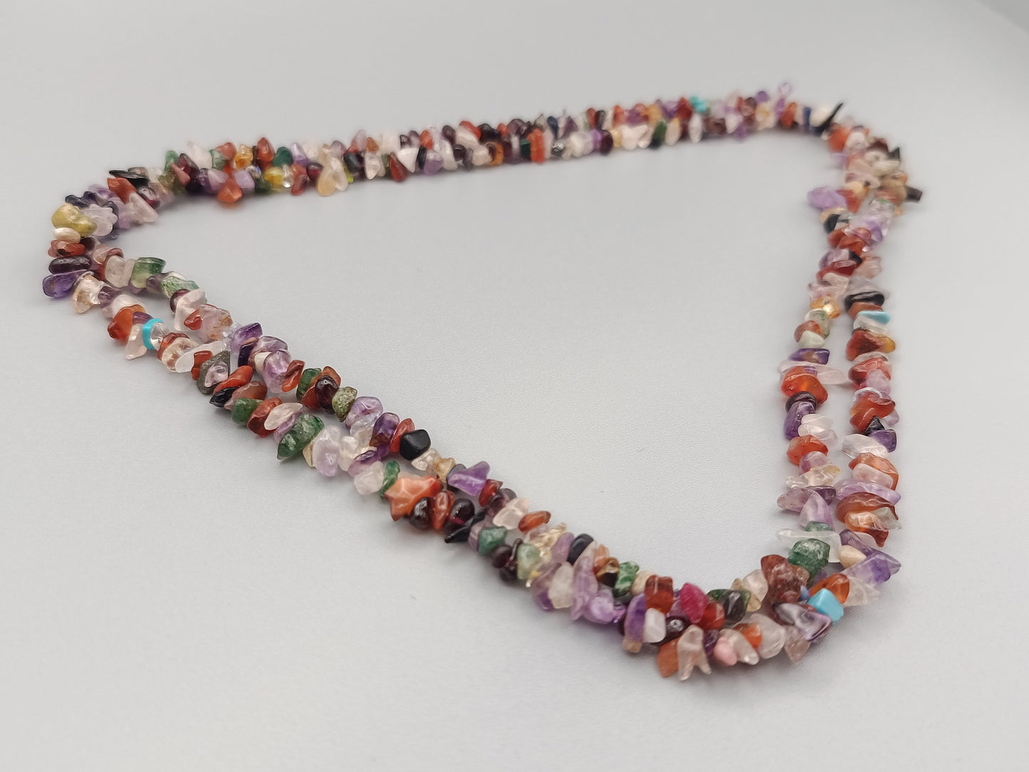 Bunte Edelstein Splitterkette Lange Hals Kette