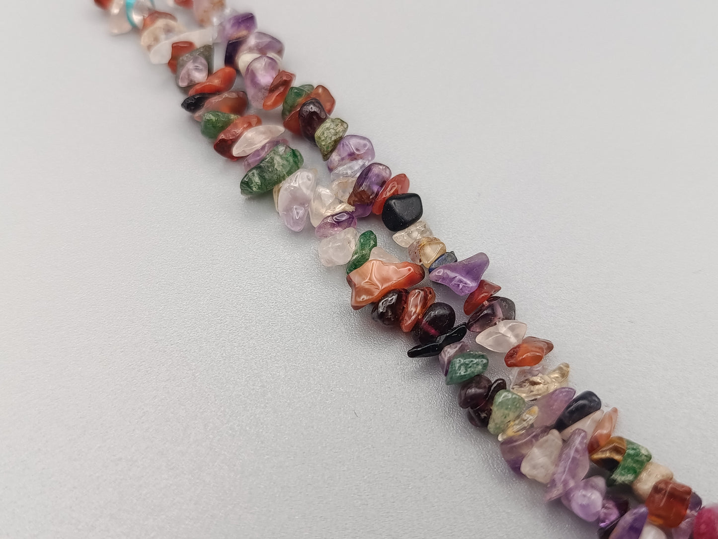 Bunte Edelstein Splitterkette Lange Hals Kette