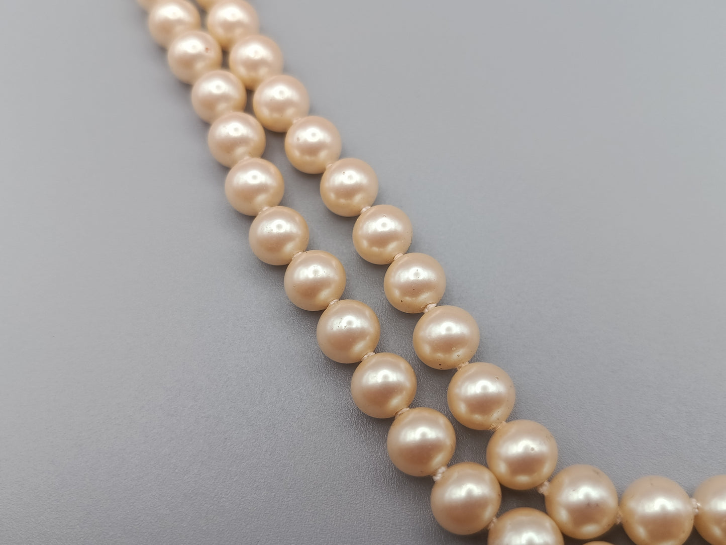 Zweireihige Perlen Kette in Creme Elegante Vintage