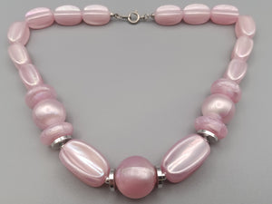 Moderne Damen Perlmutteffekt Kette in Rosa