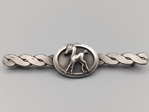 Silberfarbene Vintage Brosche mit Fohlen-Motiv